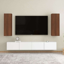 vidaXL 2 db barna tölgy színű szerelt fa TV-szekrény 30,5x30x90 cm bútor