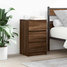 vidaXL 2 db barna tölgyfa éjjeliszekrények 3 fiókkal 39x35x65 cm bútor