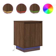 vidaXL 2 db barna tölgyfa éjjeliszekrények LED világítással 38x34x50cm (861278) bútor