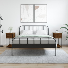 vidaXL 2 db barna tölgyszínű szerelt fa éjjeliszekrény 30x60x60 cm bútor