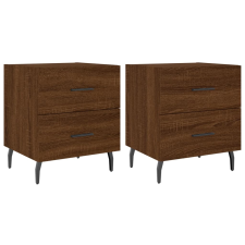 vidaXL 2 db barna tölgyszínű szerelt fa éjjeliszekrény 40x35x47,5 cm (827355) bútor