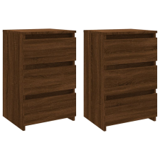 vidaXL 2 db barna tölgyszínű szerelt fa éjjeliszekrény 40x35x62,5 cm (815176) bútor
