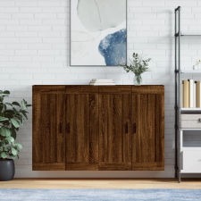 vidaXL 2 db barna tölgyszínű szerelt fa fali szekrény bútor
