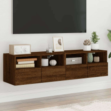 vidaXL 2 db barna tölgyszínű szerelt fa fali TV-szekrény 60x30x30 cm bútor