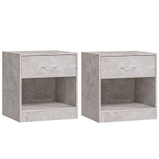 vidaXL 2 db betonszürke éjjeliszekrény fiókkal (342584) bútor