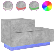 vidaXL 2 db betonszürke éjjeliszekrény LED-fényekkel 70x36x40,5 cm (836780) bútor