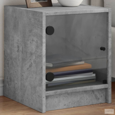 vidaXL 2 db betonszürke éjjeliszekrény üvegajtókkal 35 x 37 x 42 cm bútor