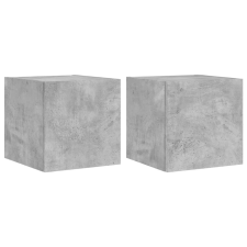 vidaXL 2 db betonszürke fali TV-szekrény LED-del 30,5x35x30 cm (837225) bútor