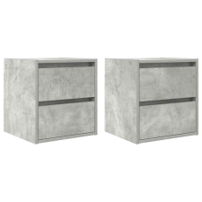 vidaXL 2 db betonszürke falra szerelhető éjjeliszekrény 38x34x40 cm (861254) bútor