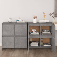 vidaXL 2 db betonszürke forgácslap tálalószekrény 70 x 41 x 75 cm bútor