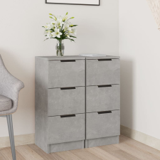 vidaXL 2 db betonszürke szerelt fa tálalóasztal 30 x 30 x 70 cm bútor