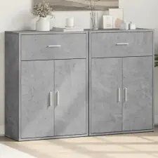 vidaXL 2 db betonszürke szerelt fa tálalószekrény 60 x 30 x 84 cm bútor