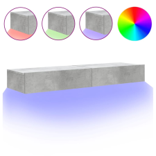 vidaXL 2 db betonszürke TV-szekrény LED-lámpákkal 60x35x15,5 cm (842893) bútor