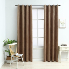 vidaXL 2 db bézs bársony sötétítőfüggöny gyűrűkkel 140 x 175 cm lakástextília