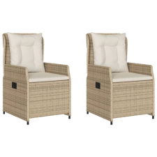 vidaXL 2 db bézs polyrattan dönthető kerti szék (368656) kerti bútor