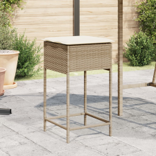 vidaXL 2 db bézs polyrattan kerti bárszék párnával kerti bútor