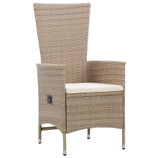 vidaXL 2 db bézs polyrattan kültéri szék párnával (46063) kerti bútor