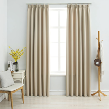 vidaXL 2 db bézs sötétítőfüggöny kampókkal 140 x 245 cm lakástextília