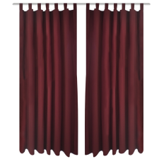 vidaXL 2 db Bordó Mikro-szatén Függöny 140 x 225 cm lakástextília