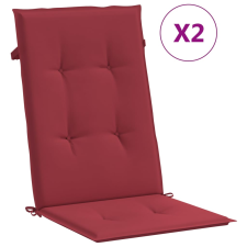vidaXL 2 db bordó szövet kerti magas háttámlájú székpárna 120x50x3 cm (314113) lakástextília