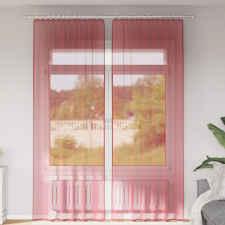 vidaXL 2 db borvörös fátyolfüggönyök hurokkal 140x260 cm lakástextília