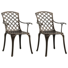 vidaXL 2 db bronzszínű öntött alumínium kerti szék kerti bútor