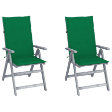 vidaXL 2 db dönthető tömör akácfa kerti szék párnával kerti bútor
