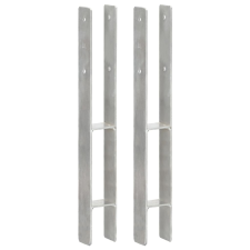 vidaXL 2 db ezüstszínű horganyzott acél kerítéshorgony 7 x 6 x 60 cm barkácsolás, csiszolás, rögzítés