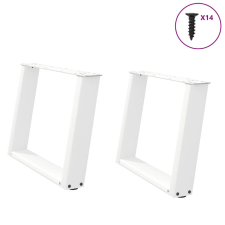 vidaXL 2 db fehér acél dohányzóasztal lábak U-alakú 60x(42-43) cm bútor
