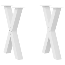 vidaXL 2 db fehér acél étkezőasztal lábak X-alakú 50x(72-73) cm bútor