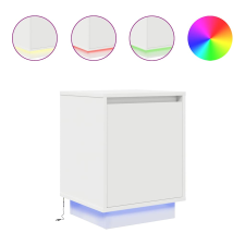 vidaXL 2 db fehér éjjeliszekrények LED világítással 38x34x50 cm (861266) bútor