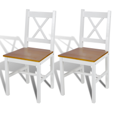 vidaXL 2 db fehér és természetes fa színű étkezőszék bútor
