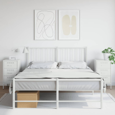 vidaXL 2 db fehér hidegen hengerelt acél éjjeliszekrény 36x39x68 cm bútor