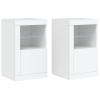 vidaXL 2 db fehér szerelt fa kisszekrény LED-fényekkel (836631)