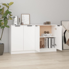 vidaXL 2 db fehér szerelt fa tálalóasztal 60 x 30 x 70 cm bútor