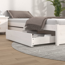 vidaXL 2 db fehér tömör fenyőfa ágyneműtartó fiók ágy és ágykellék