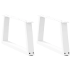 vidaXL 2 db fehér, V-alakú acél dohányzóasztal láb 60 x (30-31,3) cm