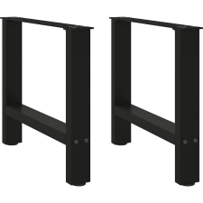 vidaXL 2 db fekete acél dohányzóasztal lábak 60x(42-43) cm (4013284) bútor