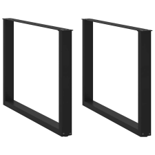 vidaXL 2 db fekete acél dohányzóasztal lábak U-alakú 100x(72-73) cm bútor