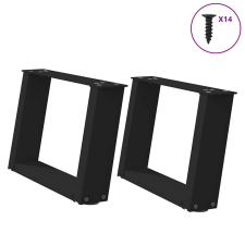 vidaXL 2 db fekete acél dohányzóasztal lábak U-alakú 40x(30-31) cm bútor