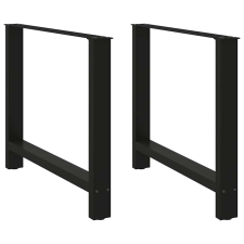 vidaXL 2 db fekete acél étkezőasztal láb 90 x (72-73) cm bútor