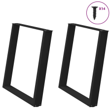 vidaXL 2 db fekete acél étkezőasztal lábak U-alakú 70x(72-73) cm bútor