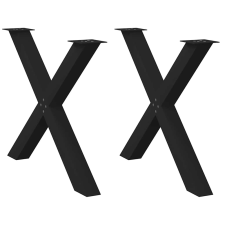 vidaXL 2 db fekete acél étkezőasztal lábak X-alakú 90x(72-73) cm bútor