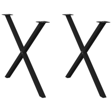 vidaXL 2 db fekete acél étkezőasztal lábak X-alakú 90x(72-73) cm bútor