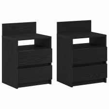 vidaXL 2 db fekete éjjeliszekrény 2 fiókkal 40x33x60 cm (858563) bútor