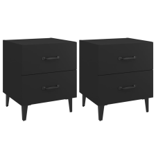 vidaXL 2 db fekete éjjeliszekrény 40 x 35 x 47,5 cm (811991) bútor