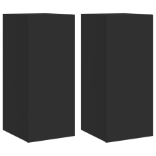 vidaXL 2 db fekete fali TV-szekrény LED-világítással 30,5x35x70 cm (837235) bútor