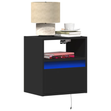 vidaXL 2 db fekete fali TV-szekrény LED-világítással 41x31x45 cm bútor