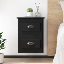 vidaXL 2 db fekete falra szerelhető éjjeliszekrény 41,5x36x53 cm bútor