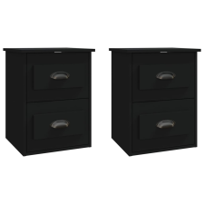 vidaXL 2 db fekete falra szerelhető éjjeliszekrény 41,5x36x53 cm (816395) bútor